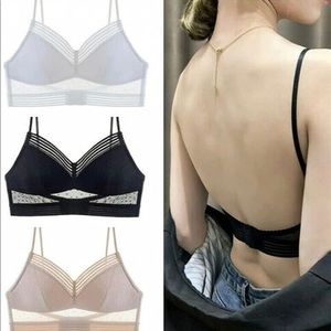 Starry Bra - Low Back Wireless Lifting Lace Bra, 38D/40BC